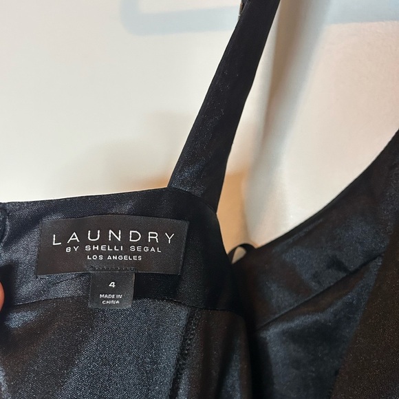 Laundry by Shelli Segal Beaded Criss Cross Halter Dress Black Size 4 - Picture 7 of 10